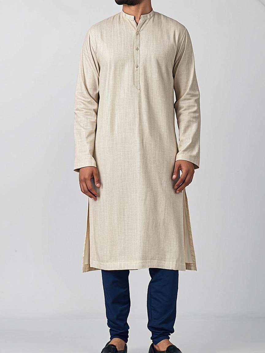 Cream Kurta Pyjama Set